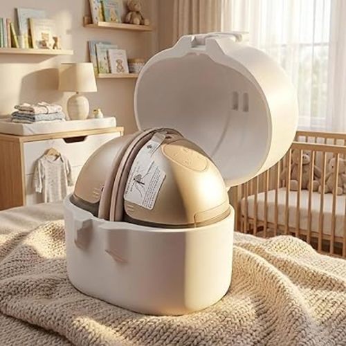 Breast Pump Case for Eufy S1/S1 Pro/E10/E20-Portable Breast Pump Storage Box for Hands-Free Pumps-Upright Holder for Fridge Storage,Prevent Leakage,Travel&Work Essentials,Gift for Busy Moms