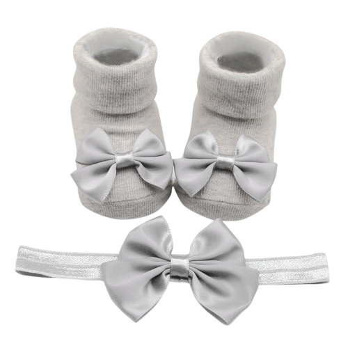 AJIWYH Toddler Socks,Children Kids Socks Soft Bottom Toddler Shoes Socks Bowkot Princess Socks Floor Socks 1PC Socks + 1PC Bow Hairband 4t Socks Grey,0 Months