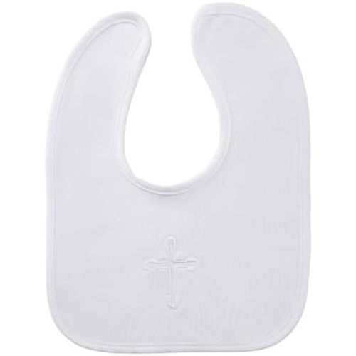 Rotel Infant Baby Boys and Girls Christening Baptism Outfits Embroidered Cross White Bib,Baptism Decorations for Boy or Girl