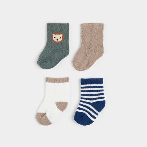Little Lions Print 4 Pack Socks