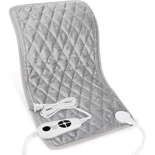 Deepsoon Heating Pad,Electric Heating Pads for Back,Neck,Abdomen,Moist Heating Pad for Shoulder,Knee,Arms,Legs,Dry/Moist Heat & Auto Shut Off,Christmas Gifts for Men and Women,Weighted Gray,24x12 Inch