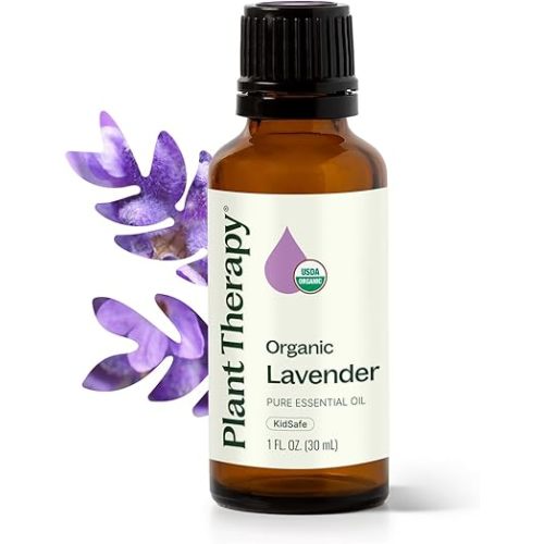 Plant Therapy Organic Lavender Essential Oil 100% Pure, USDA Certified Organic, Undiluted, Natural Aromatherapy for Diffusion & Topical Use, For Skin, Hair, Relaxation, Premium Therapeutic Grade 30 mL