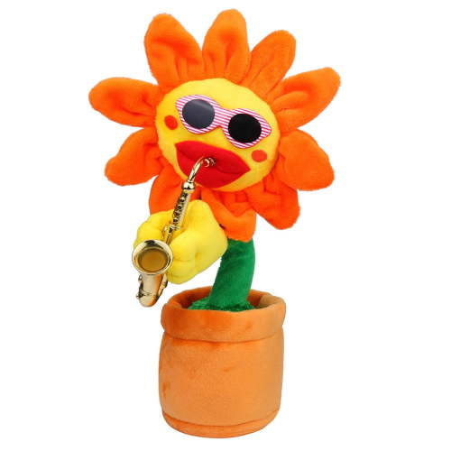 Mittory Toy Repeats What You Say Singing Dancing Talking Recording Glowing Sunflower Soft Plush Flower Musical Song for Baby Kids