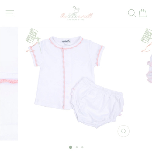 Baby Joy Ruffle Diaper Cover Set- Pink Crochet Trim