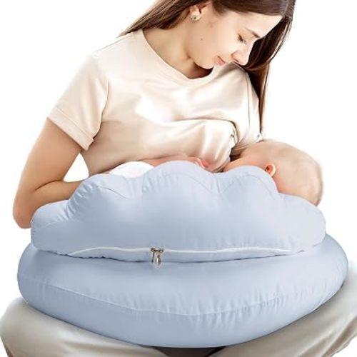 Nursing Pillow, Breastfeeding Pillows for Enhanced Safety & Comfort for Mom & Baby, Removable Cotton Cover, Adjustable Waist Strap, Breastfeeding Essentials, Baby Registry Search