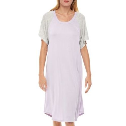 ADR Maternity Nursing Top T-shirt Dress Soft Knit Sleep Shirt w/ Zipper Breastfeeding Sleepwear Misty Lilac XL