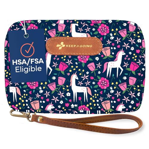 KeepGoing Travel First Aid Kit for Kids, 130 Pc. TSA-Approved Travel Size | Toddler First Aid Kit, Mini First Aid Kit for Car, Home, Purse, Diaper Bag & Backpack, Latex-Free Bandages