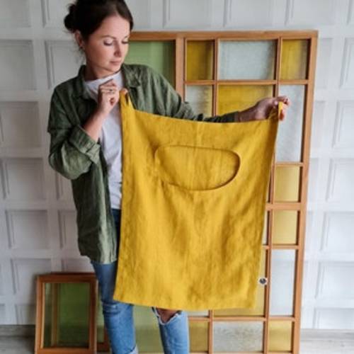 Linen Laundry Bag - Mint