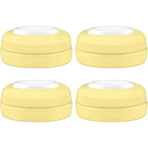 Maymom Screw Lids Aka Travel Caps With Rewritable Sealing Disc Compatible with Avent, Maymom Wide Mouth Bottles; Cap Replace Avent Natural Bottle Sealing Ring and Sealing Disc, 4pcs. (Yellow)