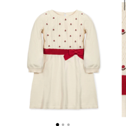 Organic Skater Sweater Dress with Bow