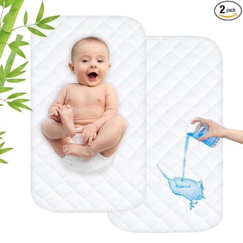 Asatdd Bassinet Mattress Pad Cover for Maxi-COSI/Swift Lightweight Bassinet | Ultra Soft, Breathable, Comfortable 2 Pack