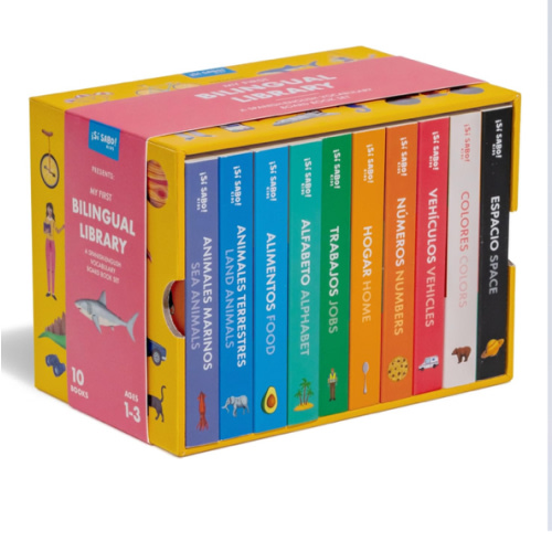 My First Bilingual Library: A Spanish-English Vocabulary Board Book Set of Colors, Numbers, Animals, ABCs, and More (Si Sabo Bilingual Books for Kids)