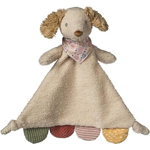 Mary Meyer Lovey Baby & Toddler Stuffed Animal Activity Blanket Plush Soft Snuggle Toy, 12-Inches, Tan Dancing Dachshund