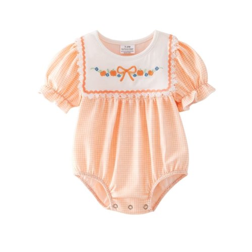 Embroidered Pumpkin Patch Infant Romper