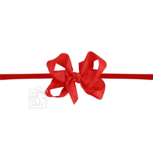 Thin Nylon Headband With Satin Hair Bow