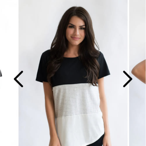 Nursing T-Shirt- 3 BLOCK- Short Sleeves- Black