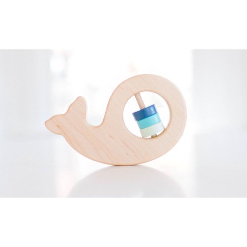 Whale Wooden Baby Rattle