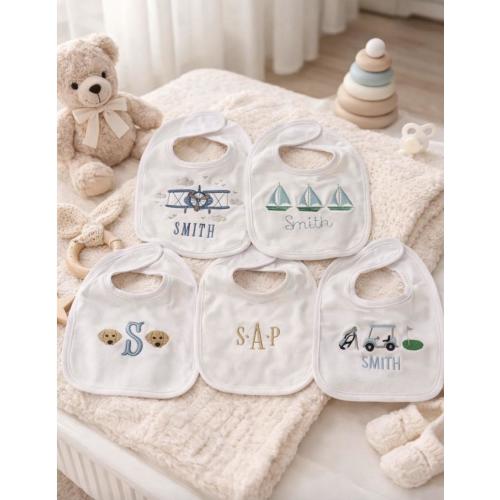 Monogrammed Baby Bib | Embroidered Boy Shower Gift