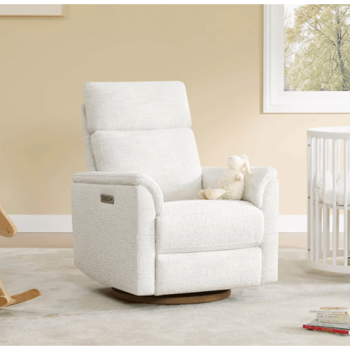 Lulla Power Swivel Nursery Glider Recliner with Power Headrest and Nightlight