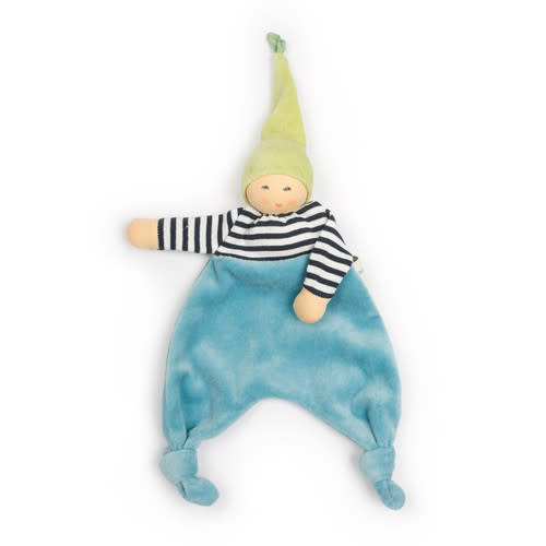 Nanchen Natur Waldorf Forest Elf Blanket Doll - Turquoise, Blue