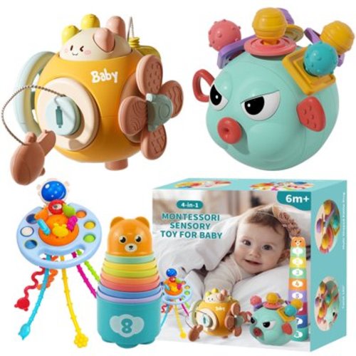 Learning Toys for Toddlers 6 to 12 Month,Baby Rattles Teethers Teething Toys,Educational Toys 1-3 Years,Montessori Toys Set,Babies Gifts for Boys & Girls