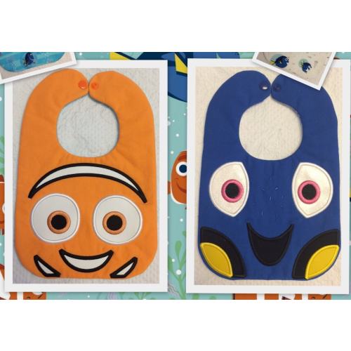 N Fish and D Fish Baby Bib