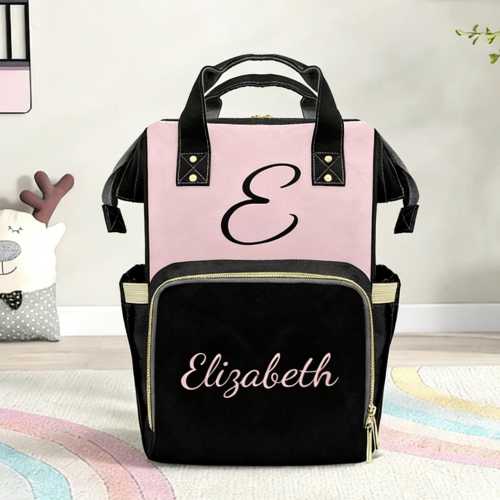 Personalized Diaper Backpack: Custom Name Nylon Baby Shower Gift