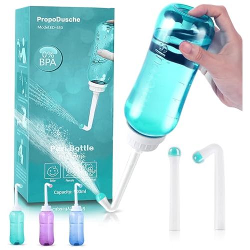 Peri Bottle for Postpartum Travel Bidet - Perineal Care,Portable Travel Squeeze Bottle Bidet for Women Personal Hygiene Cleaning,2 Tubes for Baby Mom After Birth Cleansing and Recovery 16.9OZ(Green)