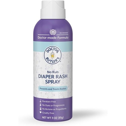 Doctor Butler's Baby Diaper Rash Spray – No-Rub Sprayable Diaper Rash Ointment to Prevent and Treat Rashes, Skin Protectant Spray with Touch Free Application* (3oz)