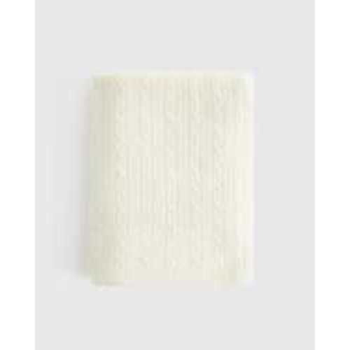 Luxe Cable Knit Cashmere Baby Blanket in Ivory