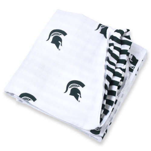 Michigan State Four Layer Muslin Blanket | Soft Baby Blanket - Three Little Anchors