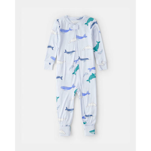 Baby Whale PurelySoft Snug Fit 1-Piece Pajama - Blue | Carter's