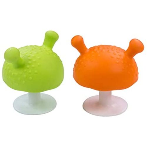 Milisten 2pcs Baby Teething Toys Mushroom Soother Teeth Biting Training Teethe Newborn Toddler Infant Biting Toys, Random Style