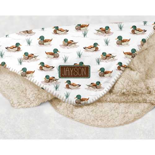 Duck Hunting Baby Blanket: Personalized Mallard Baby Shower Gift Newborn Toddler Nursery Decor