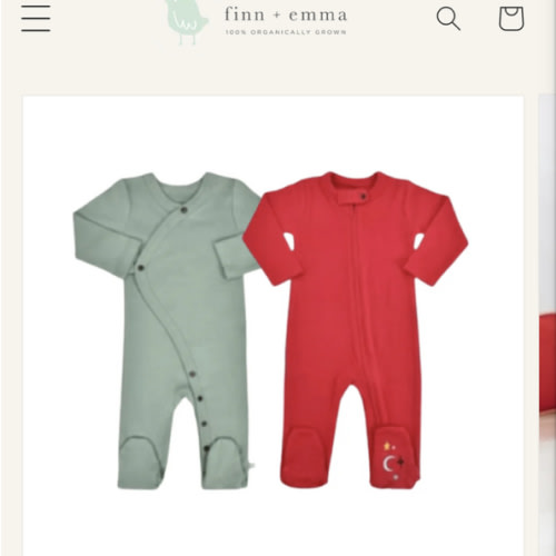 Baby Footie - Red and Green Set | 100% Organic - Finn + Emma