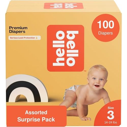 Hello Bello Diapers Assorted Gender Neutral Surprise Pack, Size 3 100ct