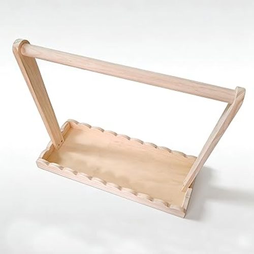Wooden Baby Clothing Rack for Toddler, Baby Shower Crate Closet, Baby Storage Crate with Hangers, Pets Clothes Rack with Storage Box & Hanging Rod for Dogs Cats, Newborn Gifts Basket (Wavy)