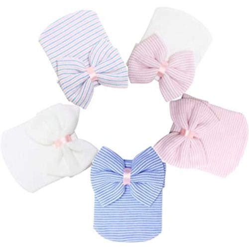 Zando Newborn Hospital Hat Toddler Beanie Baby Boy Girl Knot Headbands with Big Bows Infant Baby Nursery Caps