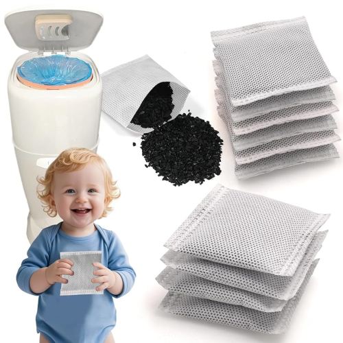 NewKe 12 Pack Diaper Pail Deodorizer Refill, Activated Charcoal Filters for Diaper Genie Complete and Expressions Pail, Odor Eliminator, Activated Carbon Filter Refill, Keep Nursery Fresh