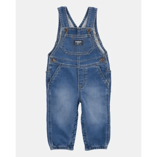 Size: 6mo - Baby Knit-Like Denim Overalls - Medium Wash - OshKosh B'gosh | Carter's