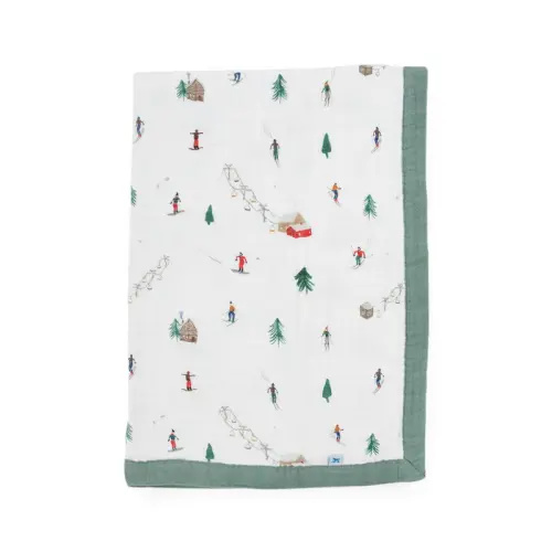 Little Unicorn Cotton Muslin Baby Quilt - Powder Party