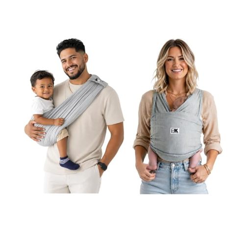 Original Baby K'tan Baby Carrier, Heather Grey, X-Large | #1 Easy Pre-Wrapped, Soft, Slip-On, No Rings, No Buckles, 5 in 1 Baby Sling, Hands-Free Comfort