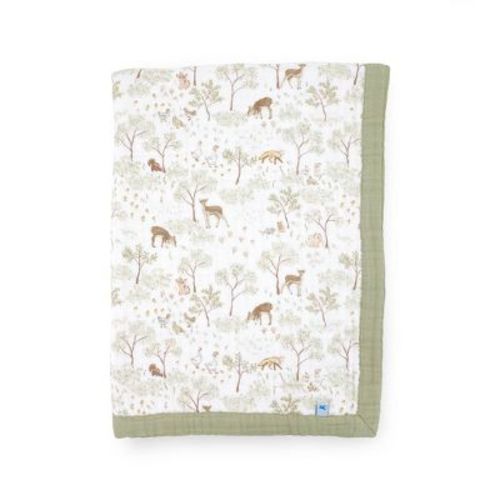 Little Unicorn Cotton Muslin Baby Receiving Quilt - Woodland Friends