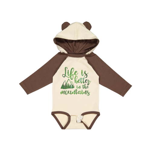 Inktastic Life's Better Mountains Girls Long Sleeve Baby Bodysuit