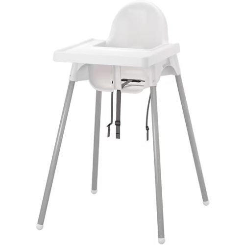 IKEA antilop high Chair with Removable Tray and Safety Straps – White/White, Lightweight and Easy to Clean Feeding Seat for Babies and Toddlers 395.975.17