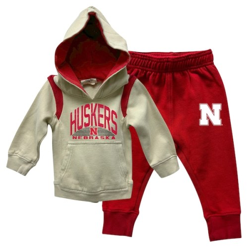 Nebraska Huskers Wes & Willy Infant Colorblock Pullover Hoodie and Sweatpants Set