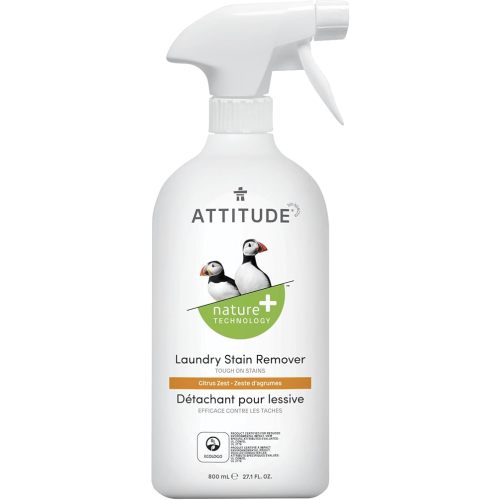 ATTITUDE Laundry Stain Remover, Plant and Mineral-Based Ingredients, Vegan and Cruelty-free Household Products, Citrus Zest, 27.1 Fl Oz
