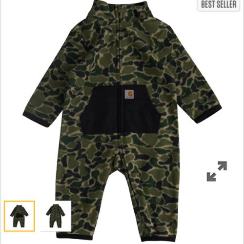 Kids' Long Sleeve Zip-Front Printed Sherpa Coverall (Baby) | Exclusive - Loyalty Winter Sale | Carhartt