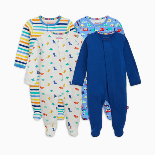 Cloudstretch Magnetic 4-Pack Footie - Blue Multi | 0-3 M