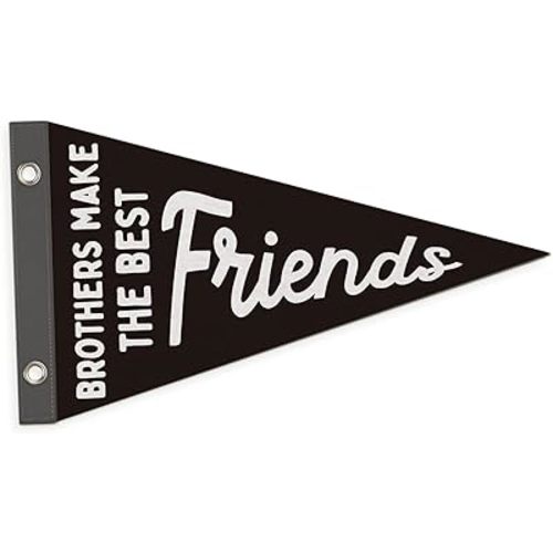 Boys Room Decor Banner,Brothers Make The Best Friends Wall Hanging Pennant Felt Banner Flags Wall Sign Decor Gift for Classroom,Nursery,Bedroom Playroom Game Dorm Room 7.4x14 Inch